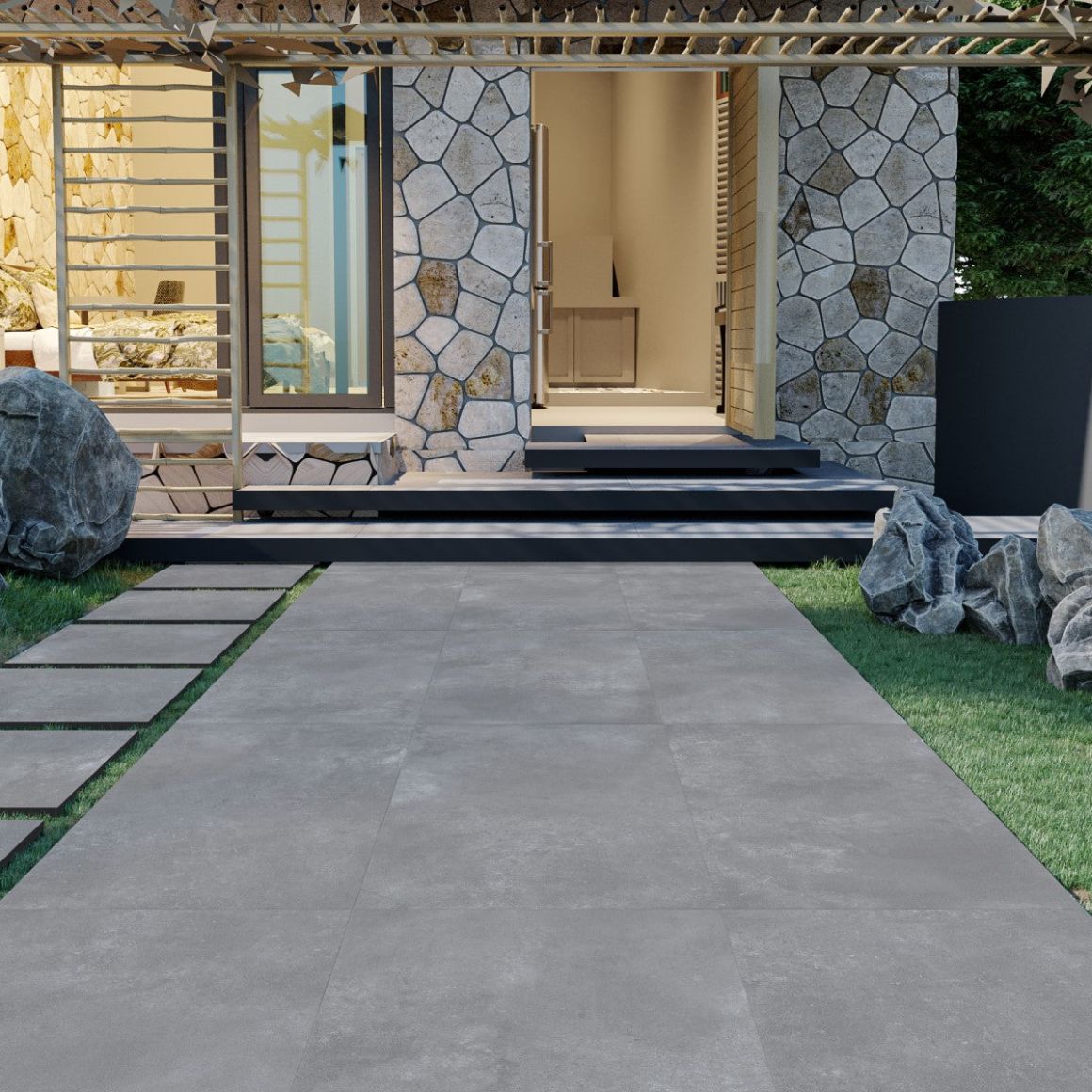 Living Cool Grey 600x600x30 mm Driveway Porcelain Paving Living Cool Grey 600x600x30 mm Driveway Porcelain Paving